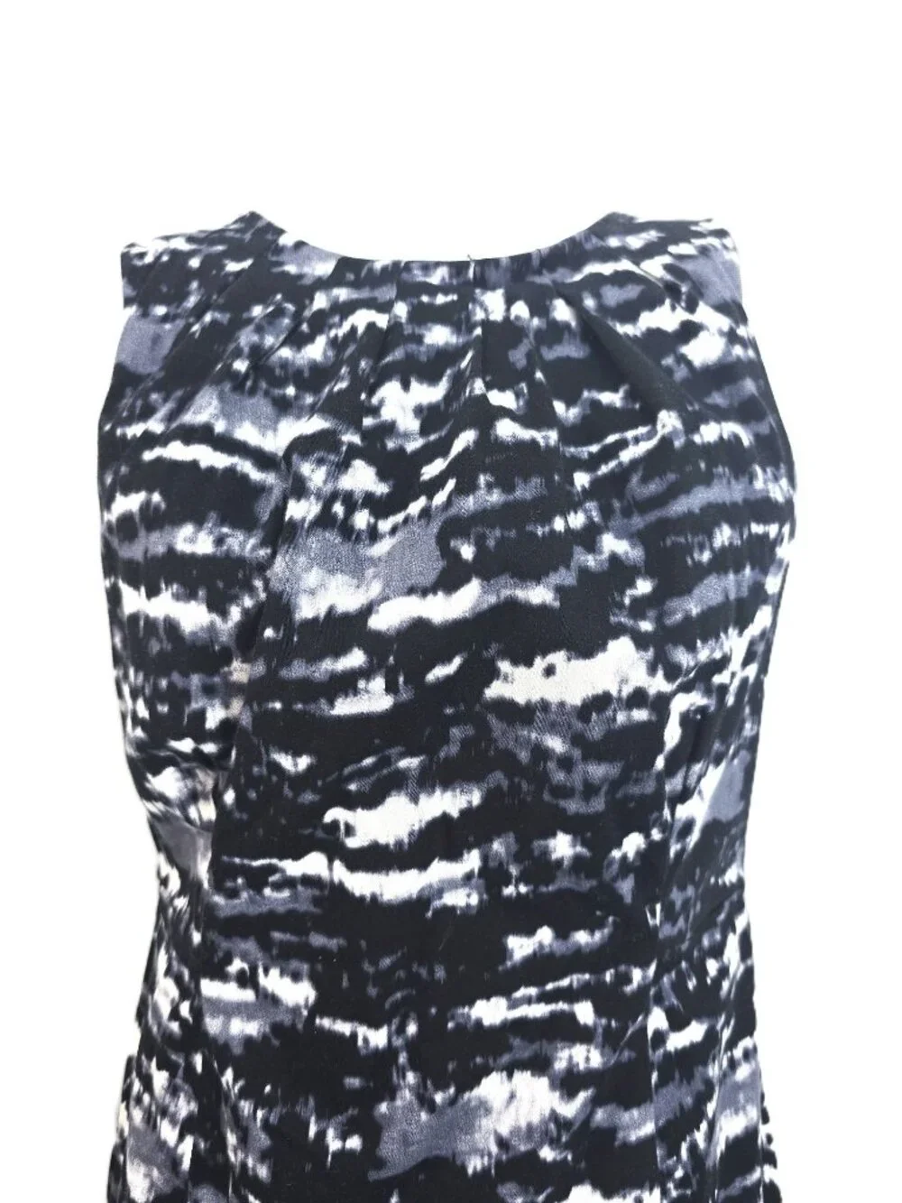 Michael Kors Black Gray Tie Dye Sheath Sleeveless Dress Womens 8 Petite